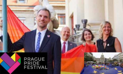 Duhová vlajka nad Prahou zavlála